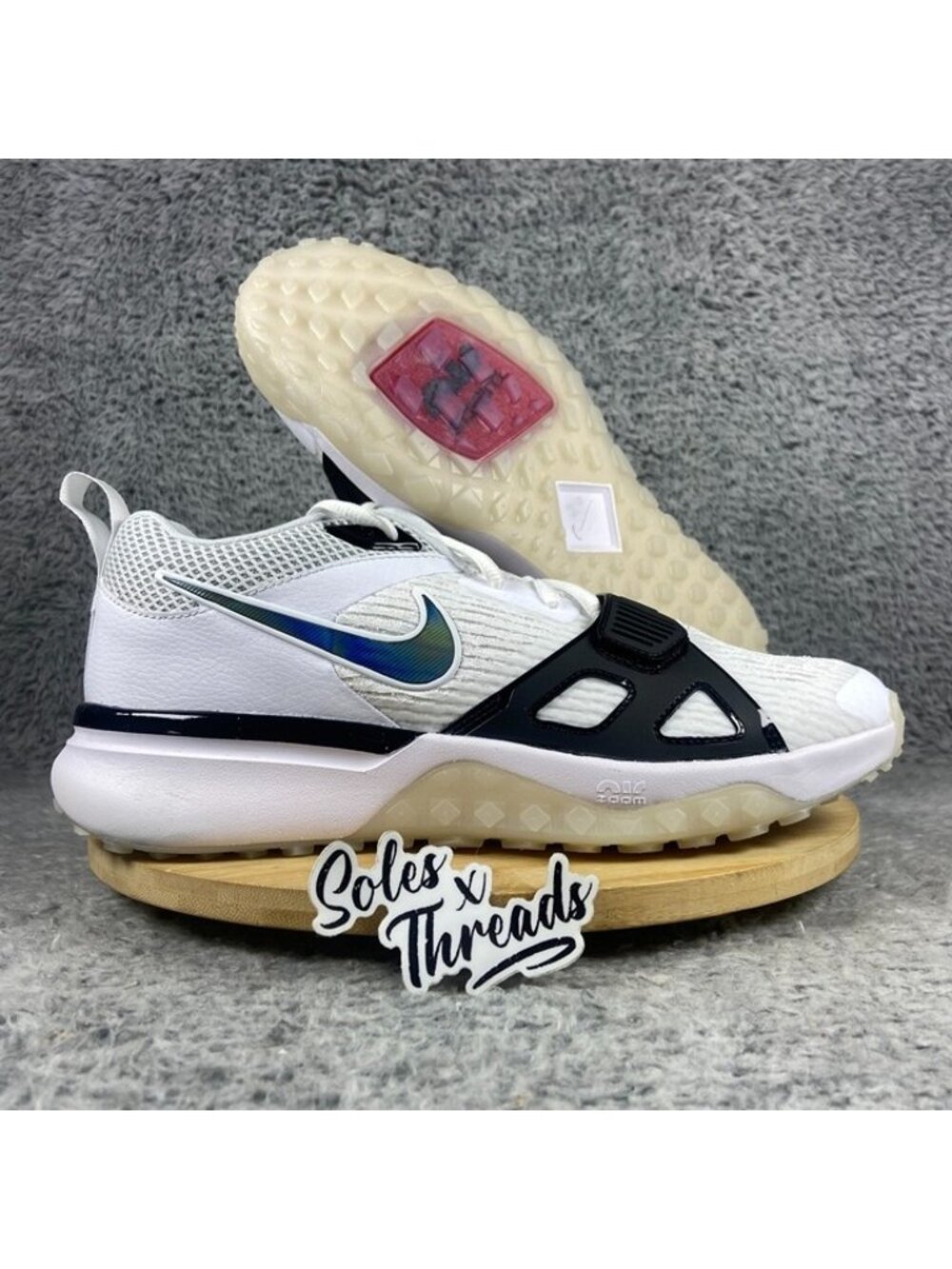 Nike Air Zoom Diamond Elite Turf Baseball Size 9 Men White Volt Black FN4250-100